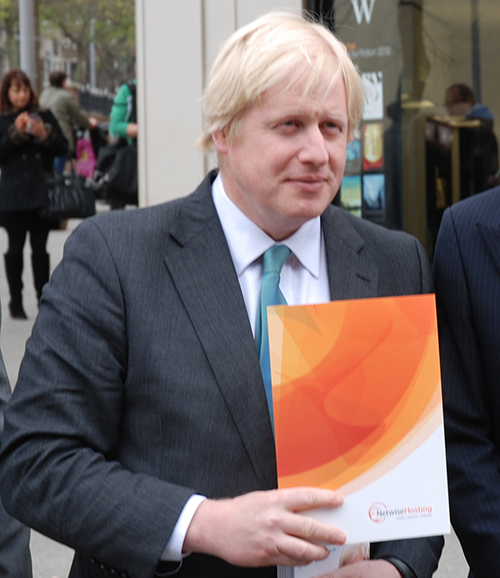 Boris Johnson with Netwise Hosting materials
