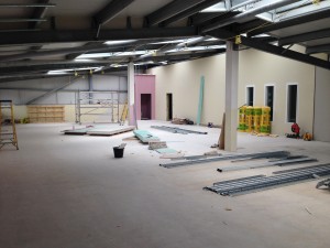 A look across the first floor data hall ahead of final shell works