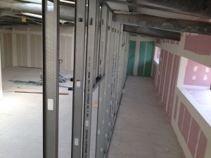 Cold corridor enclosure framework nearing completion