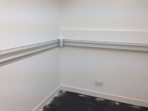 Power and network trunking installation under way in build room