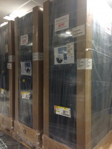 Delivery of our specialist APC AR3200 lockable half rack enclosures