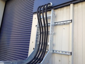 Power cables for one generator set tied into the cable ladder system