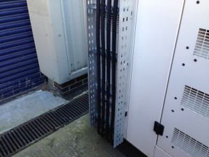 A look at the cable path down the side of the generator set