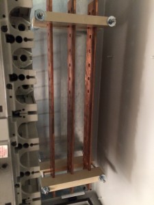 A look at some of the copper inside of the main generator breaker cabinet