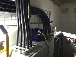 A look at the inlets atop the generator control and distribution cabinets