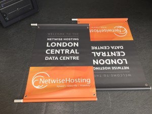 Custom flags for the exterior of our building